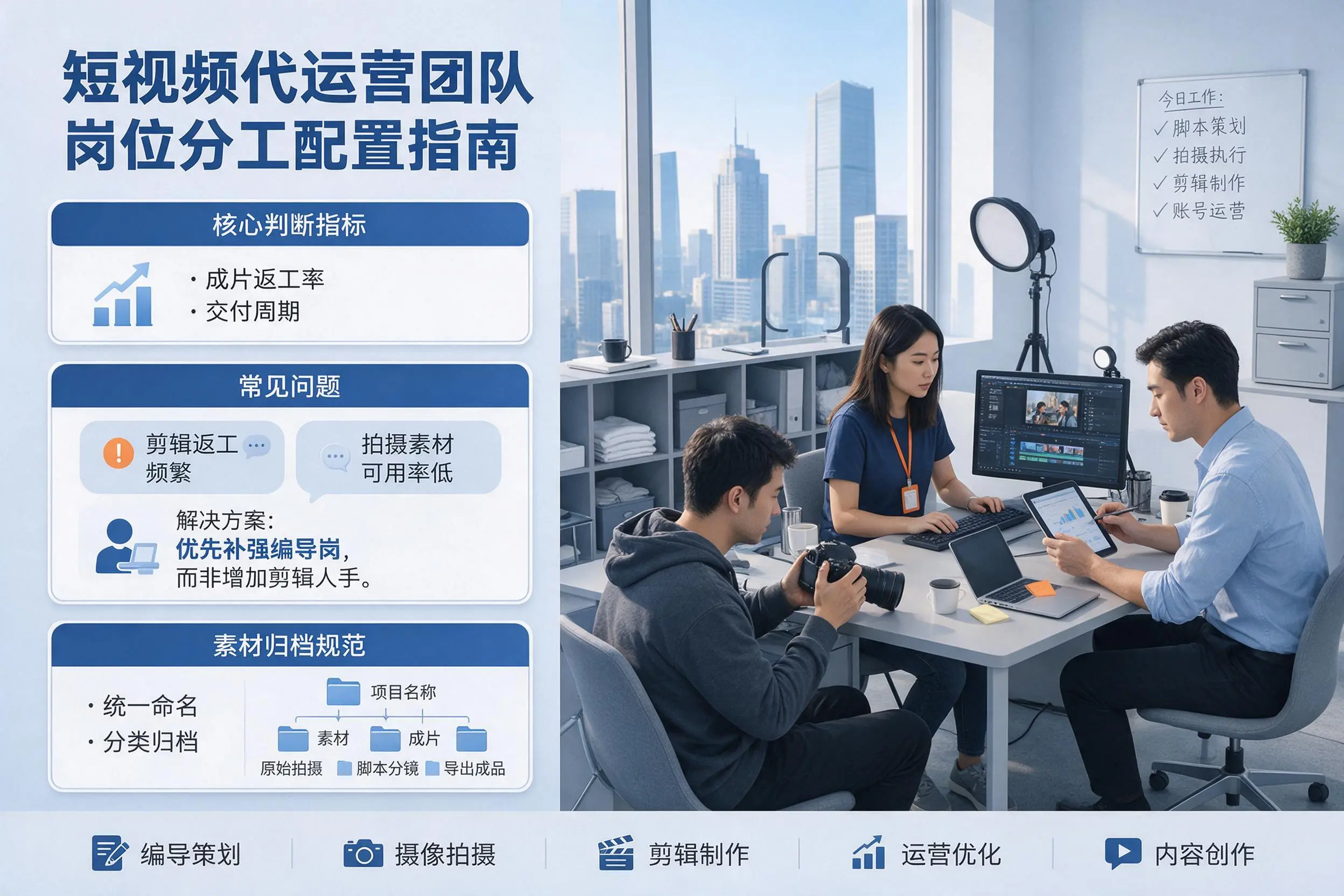 短视频代运营团队如何配置?枣庄企业岗位分工科普说明