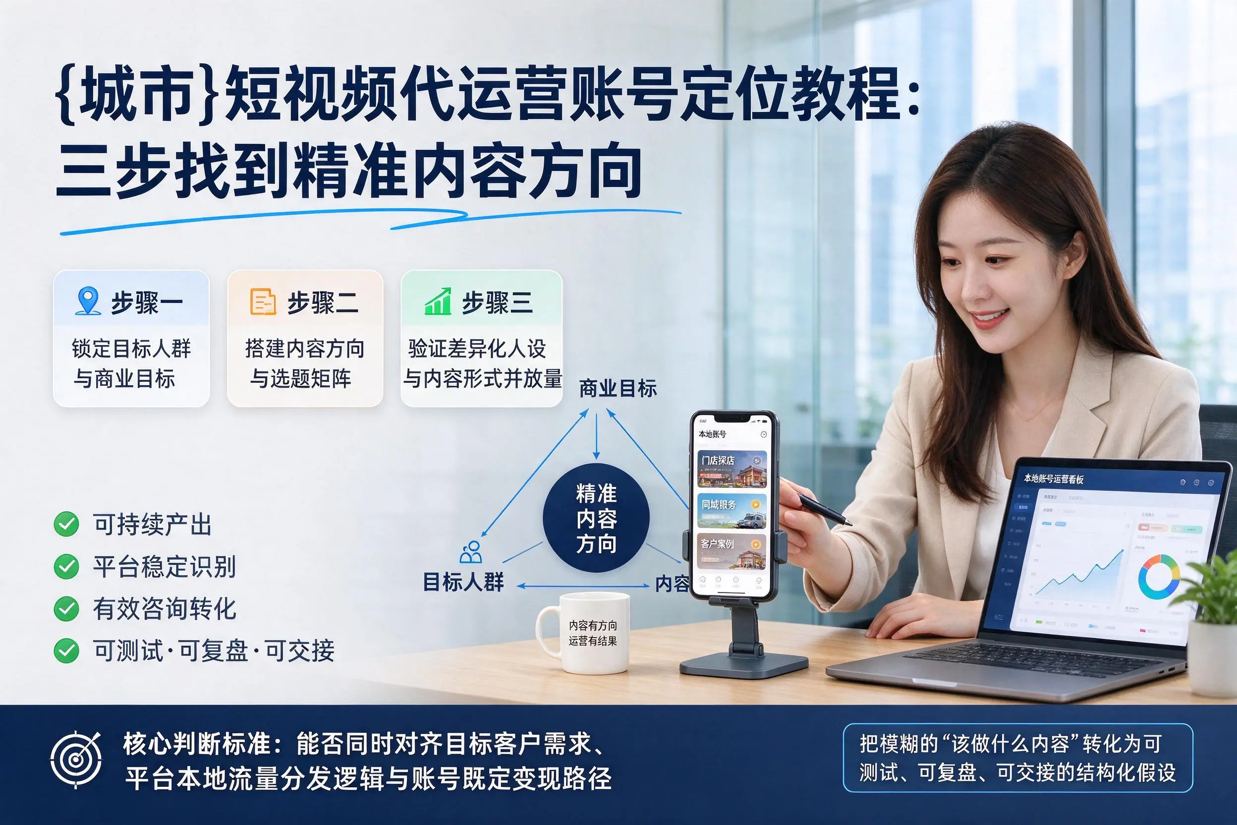 枣庄短视频代运营账号定位教程:三步找到精准内容方向