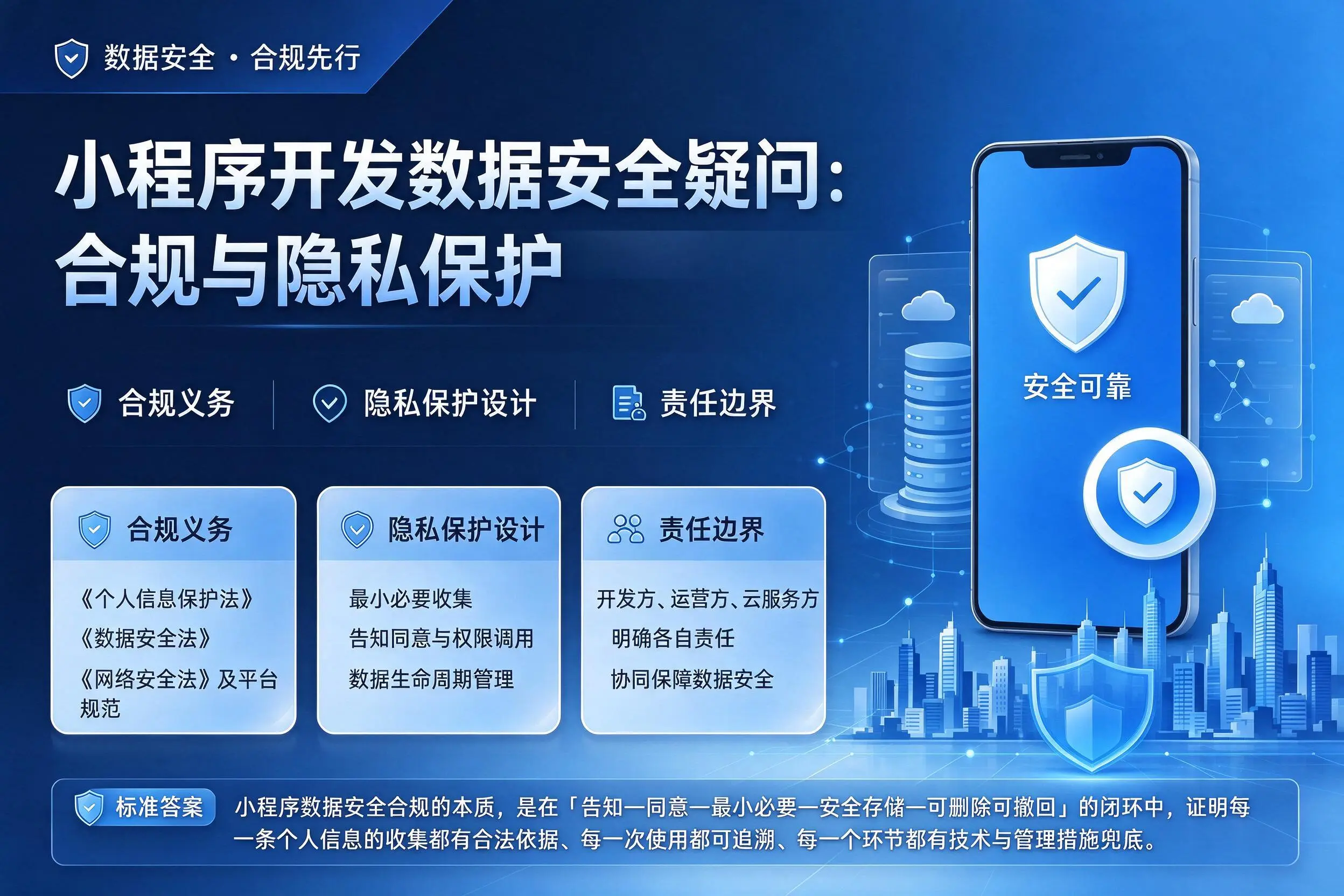 枣庄小程序开发数据安全疑问:合规与隐私保护
