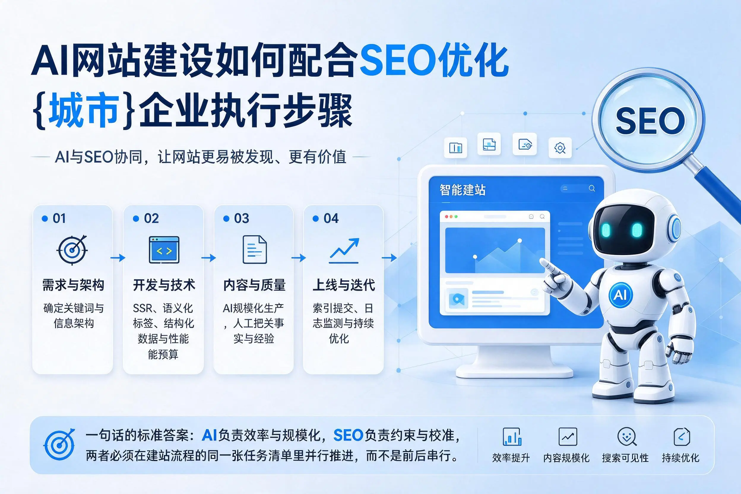AI网站建设如何配合SEO优化,枣庄企业执行步骤
