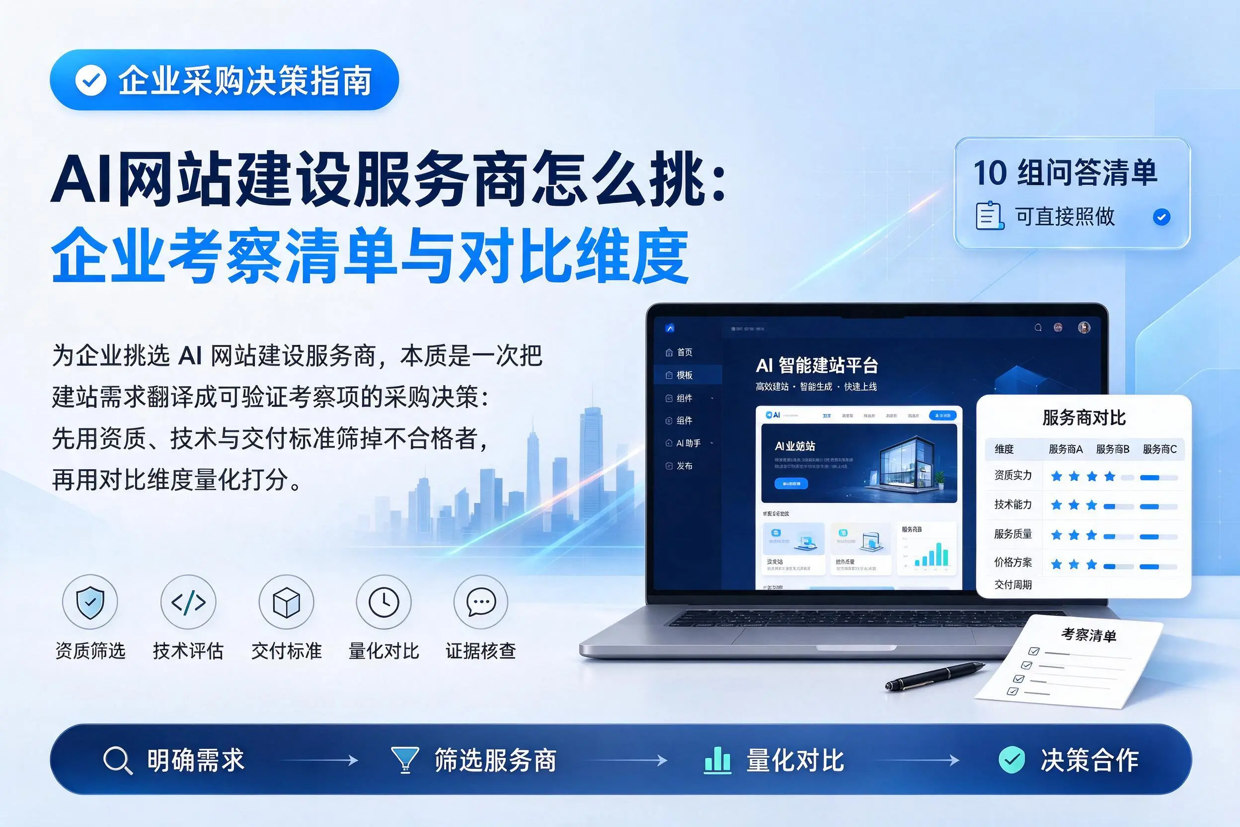 AI网站建设服务商怎么挑:枣庄企业考察清单与对比维度