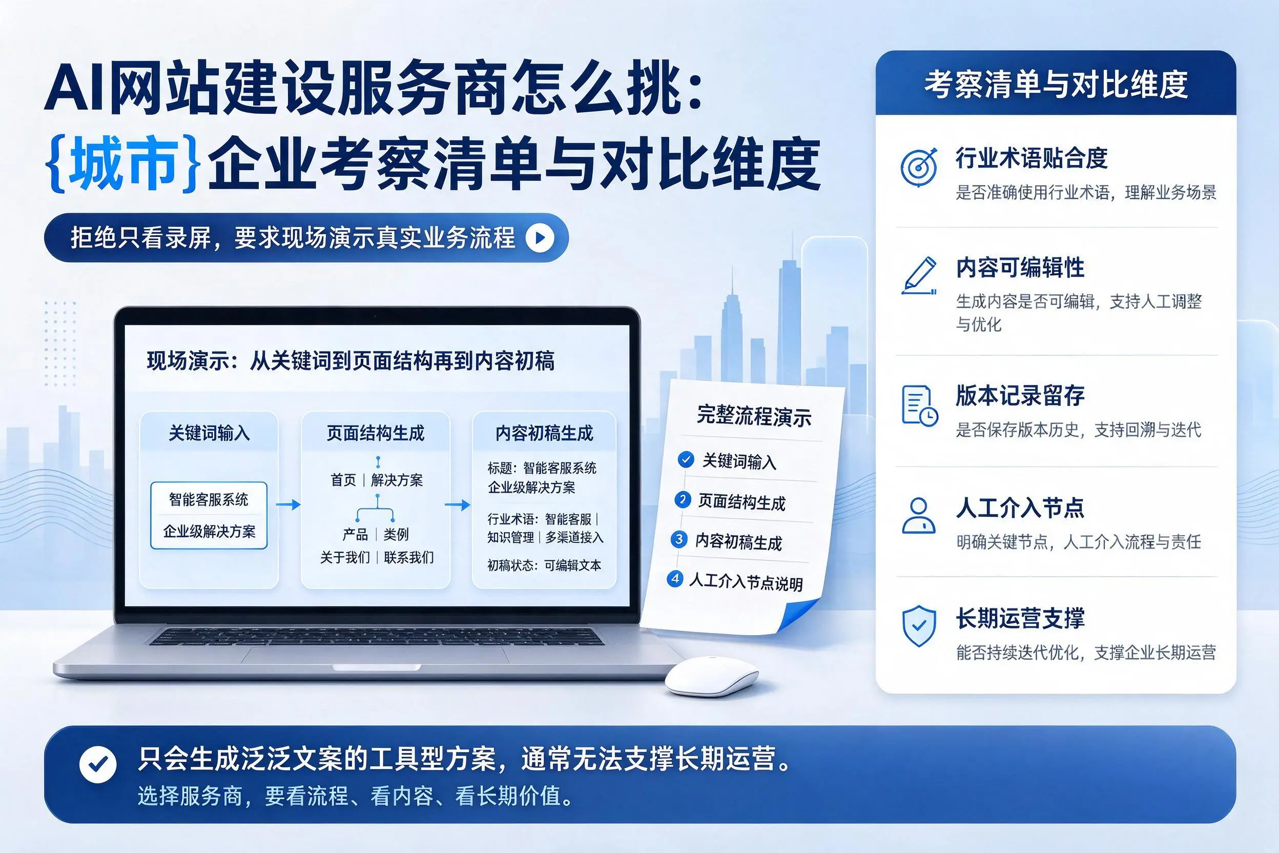 AI网站建设服务商怎么挑:枣庄企业考察清单与对比维度